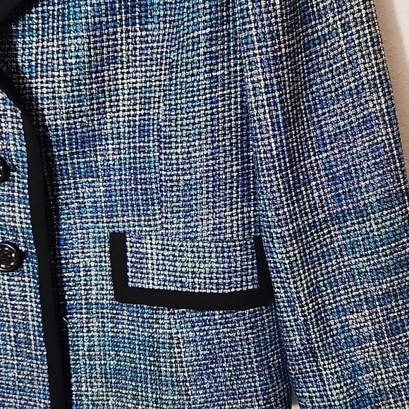 Kasper metallic tweed fully lined silk mix blazer size 10 P - Picture 2 of 13
